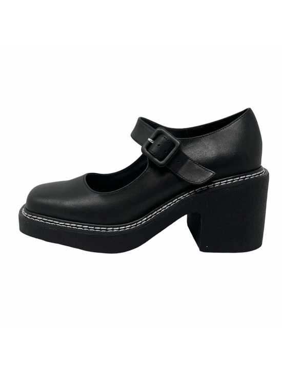 Intentionally Blank Categorial Mary Janes Size 6 Black Leather Square Toe NEW - Picture 2 of 13